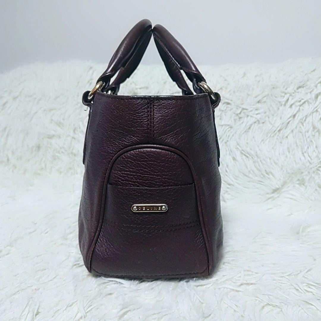 CELINE Hand Bag Tote Purse Boogie Dark Brown Authentic