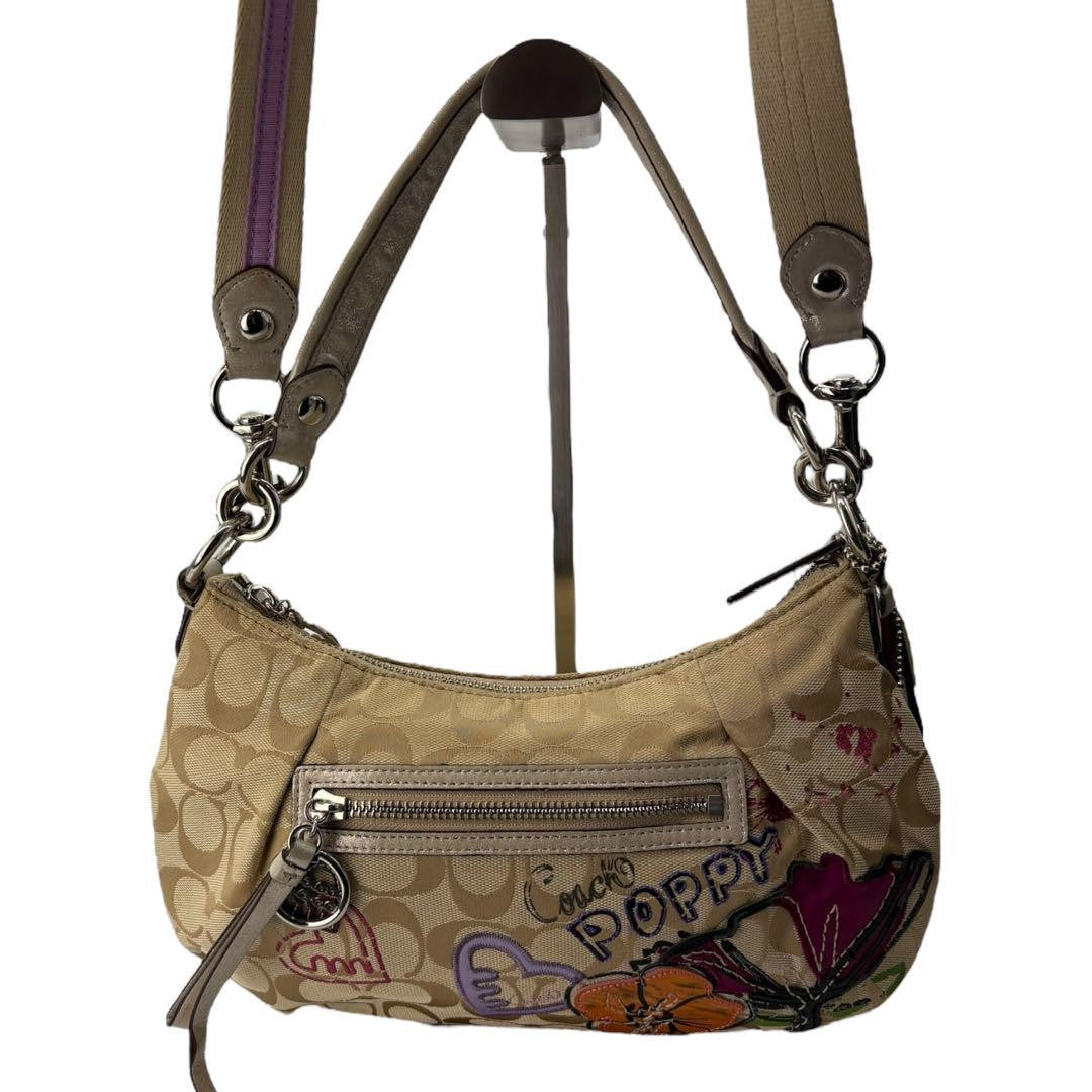 COACH Hand Bag Tote Purse poppy Signature Authentic
