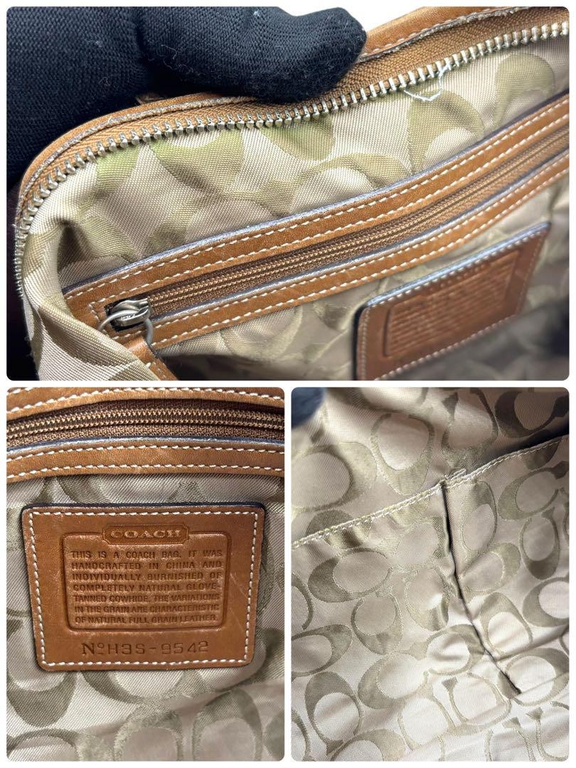 COACH Shoulder Bag Purse 9542 Leather Brown Authentic