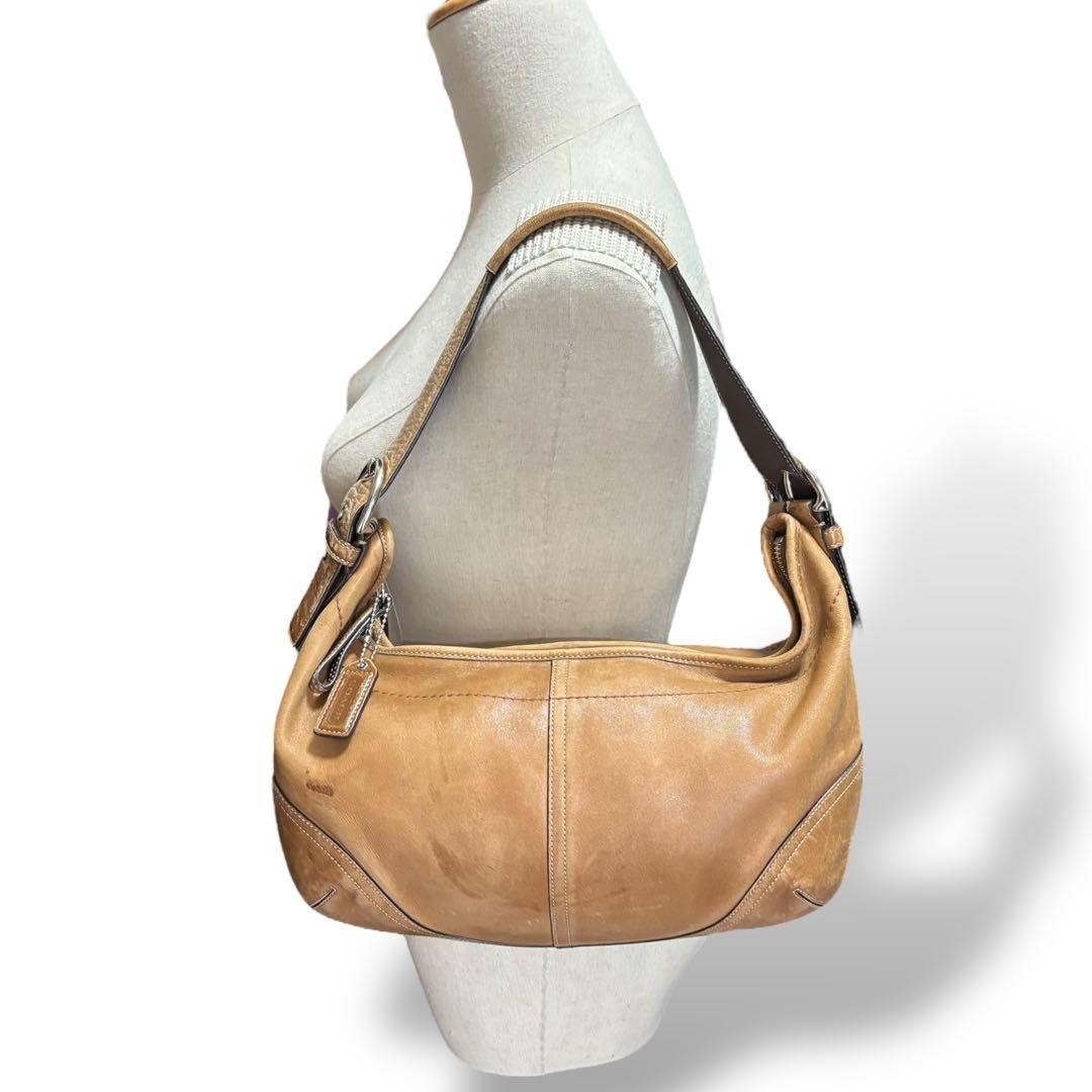 COACH Shoulder Bag Purse 9542 Leather Brown Authentic