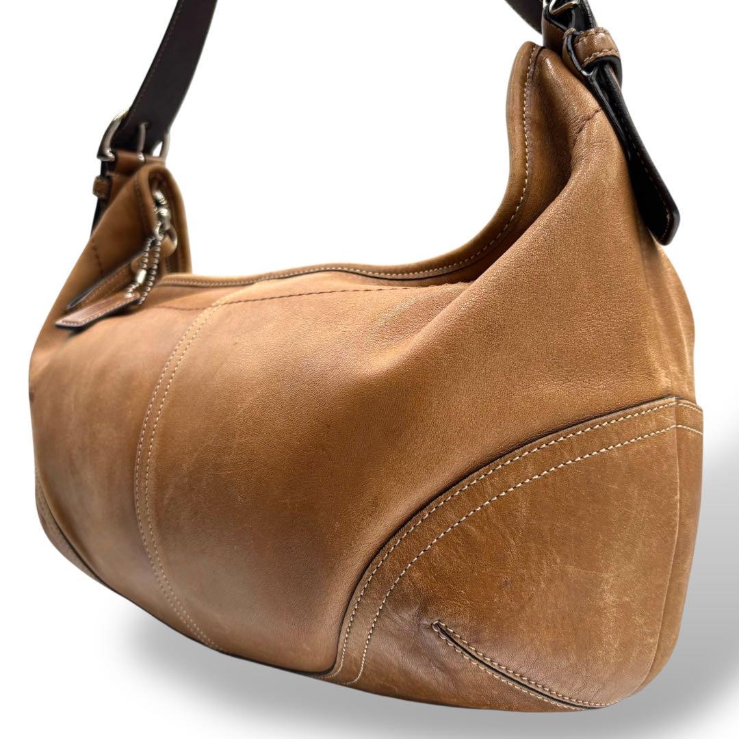 COACH Shoulder Bag Purse 9542 Leather Brown Authentic