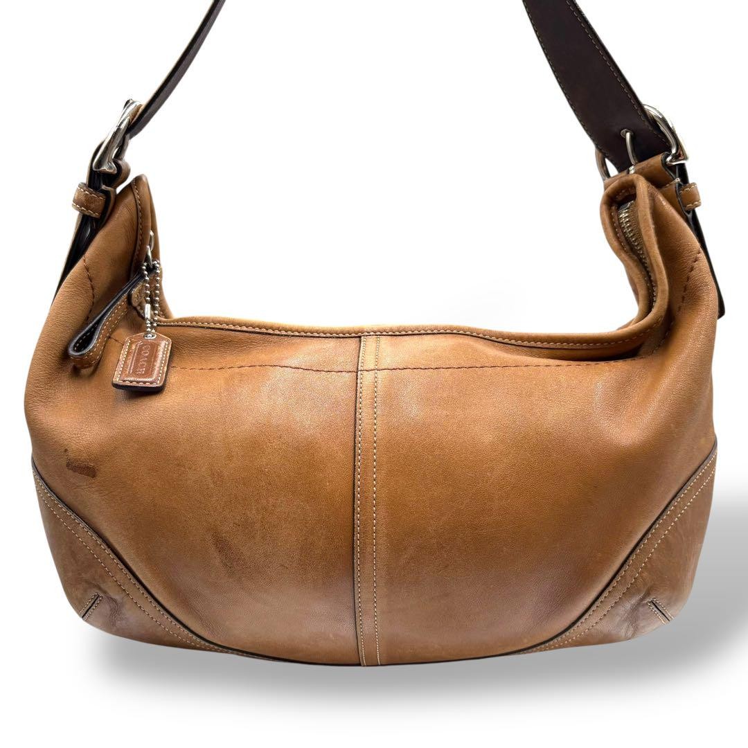 COACH Shoulder Bag Purse 9542 Leather Brown Authentic