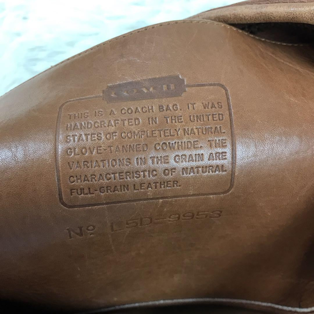 COACH Shoulder Bag Purse OLD 9953 Leather Brown Authentic