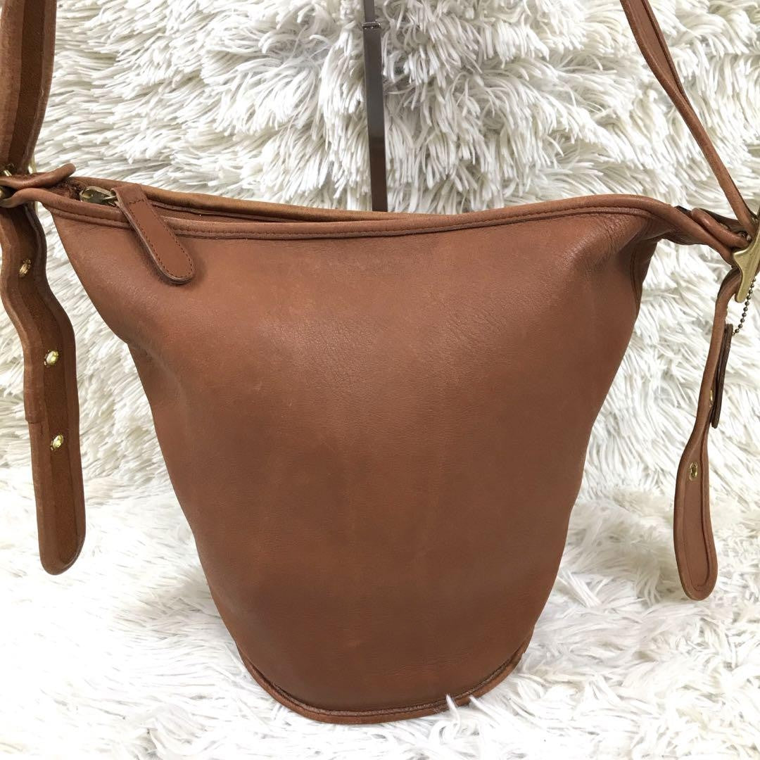 COACH Shoulder Bag Purse OLD 9953 Leather Brown Authentic