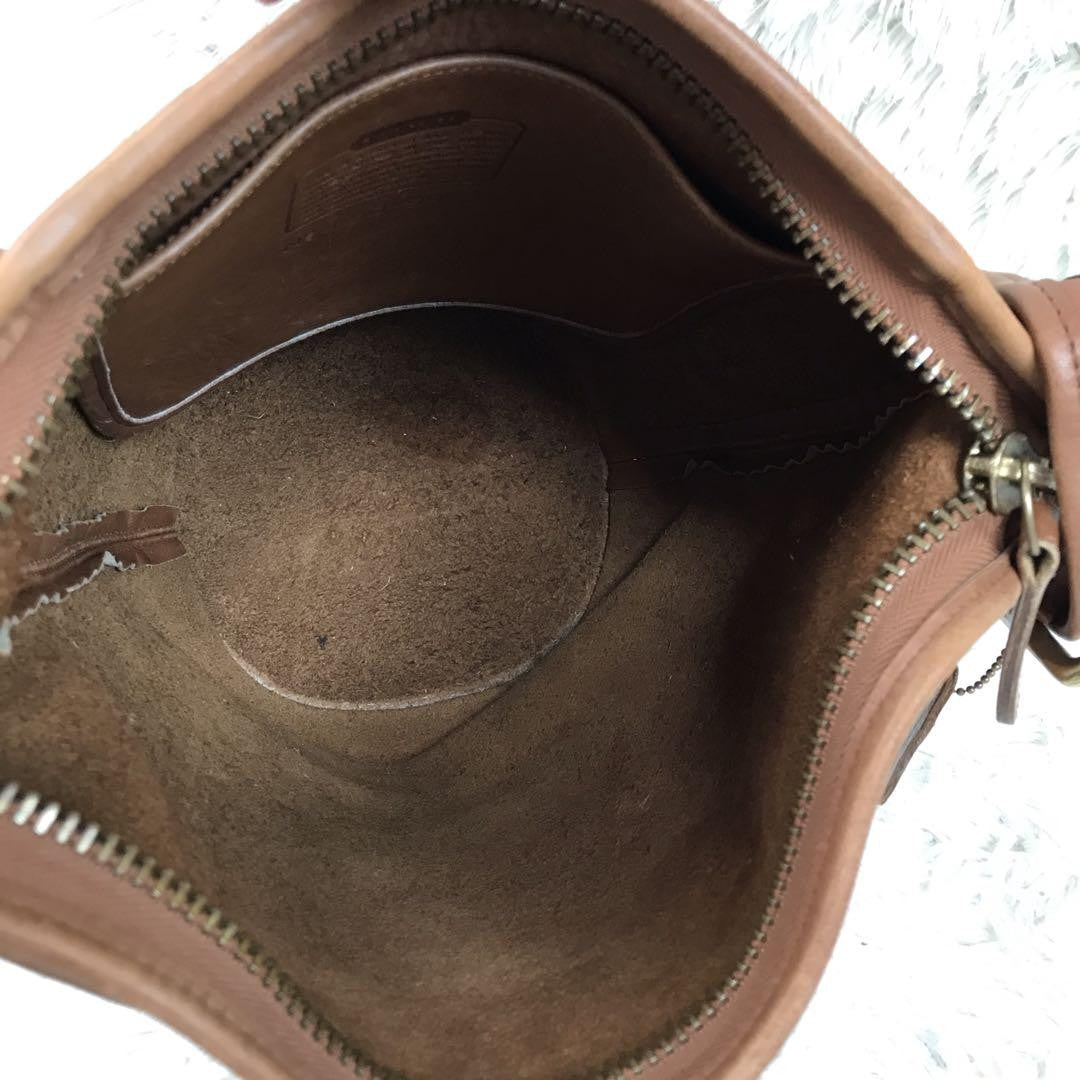 COACH Shoulder Bag Purse OLD 9953 Leather Brown Authentic