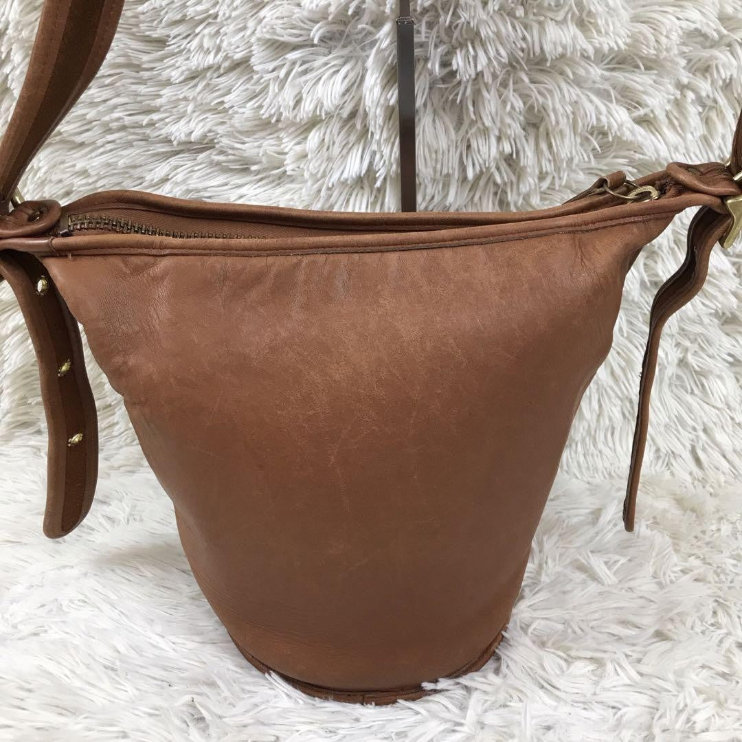 COACH Shoulder Bag Purse OLD 9953 Leather Brown Authentic