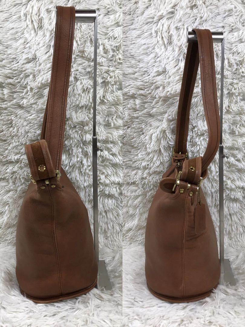 COACH Shoulder Bag Purse OLD 9953 Leather Brown Authentic