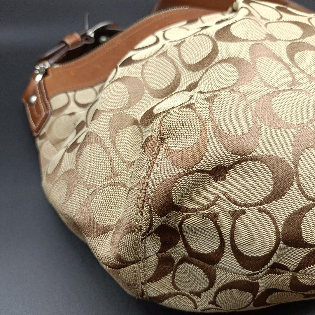COACH Shoulder Bag Purse Signature Canvas Authentic