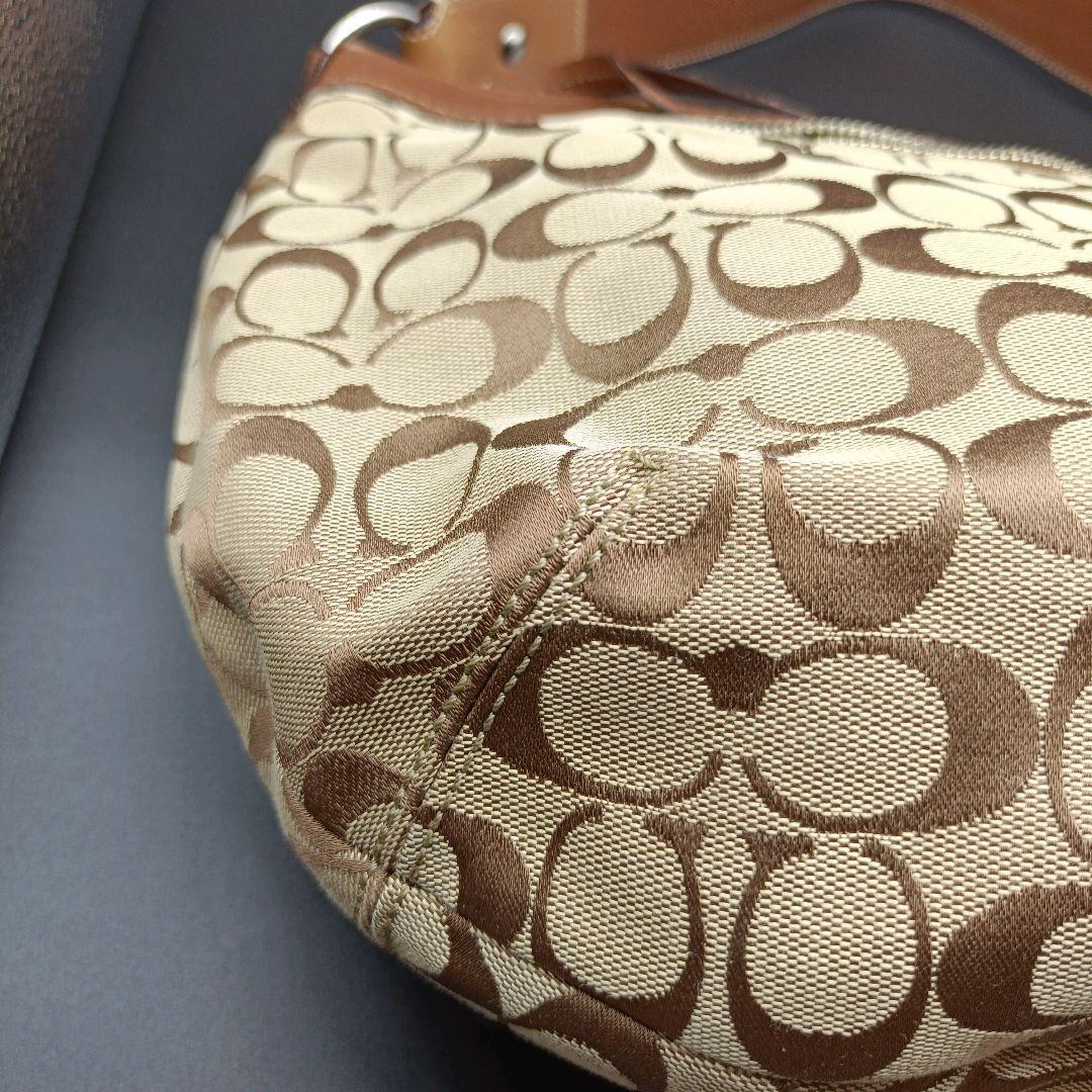 COACH Shoulder Bag Purse Signature Canvas Authentic
