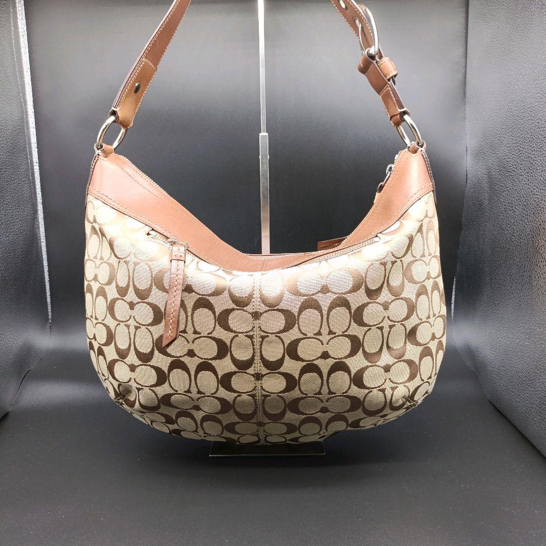 COACH Shoulder Bag Purse Signature Canvas Authentic