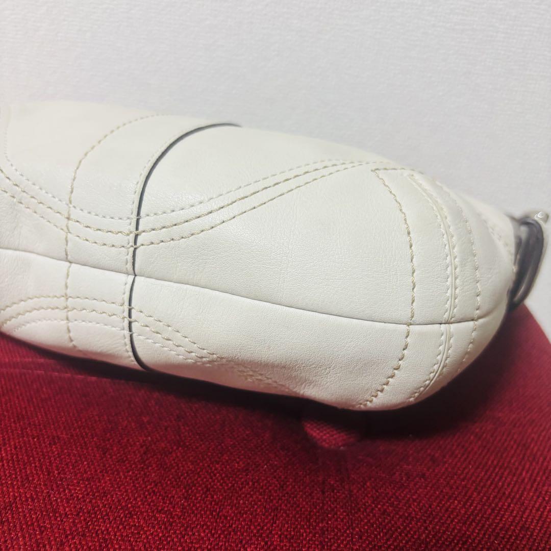COACH Shoulder Bag Purse Soho Leather White Authentic