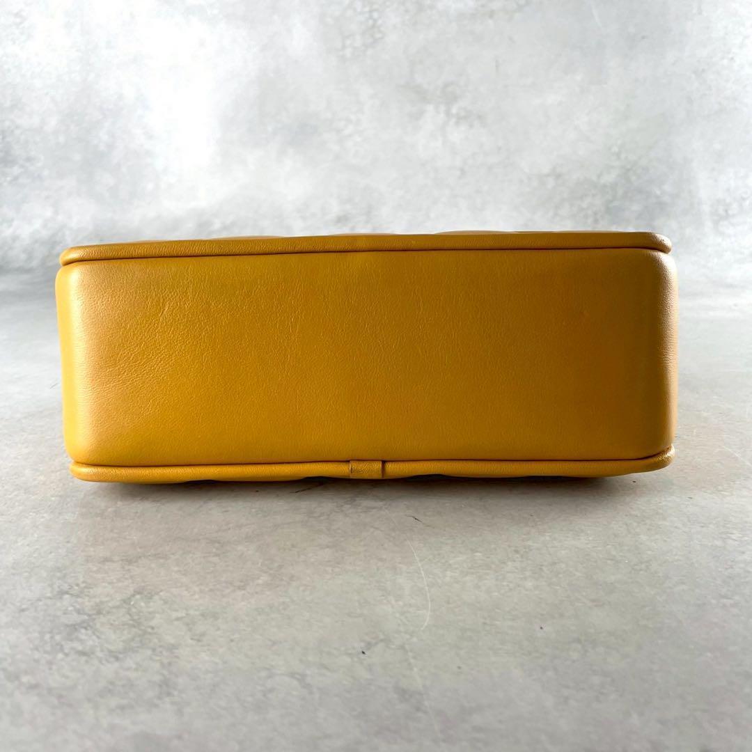 COACH Shoulder Bag Purse 2way Turn Lock Yellow Authentic