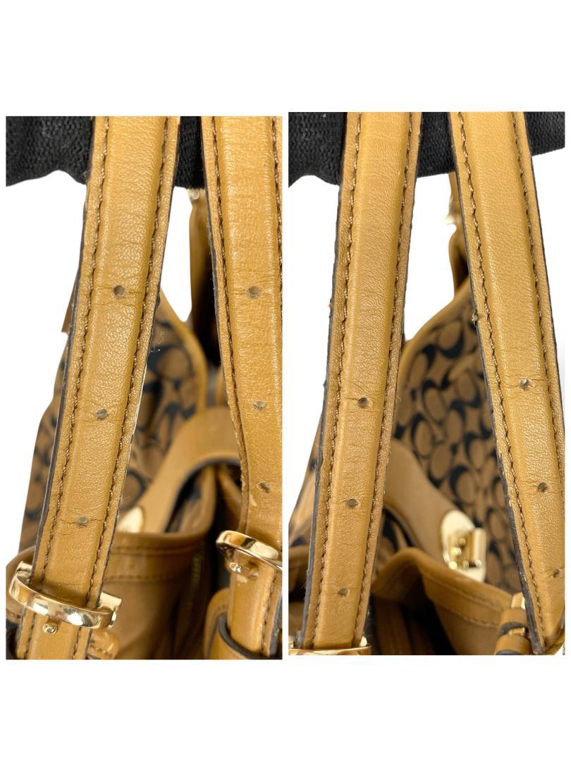 COACH Shoulder Bag Purse Signature 32353 Turn Lock Authentic