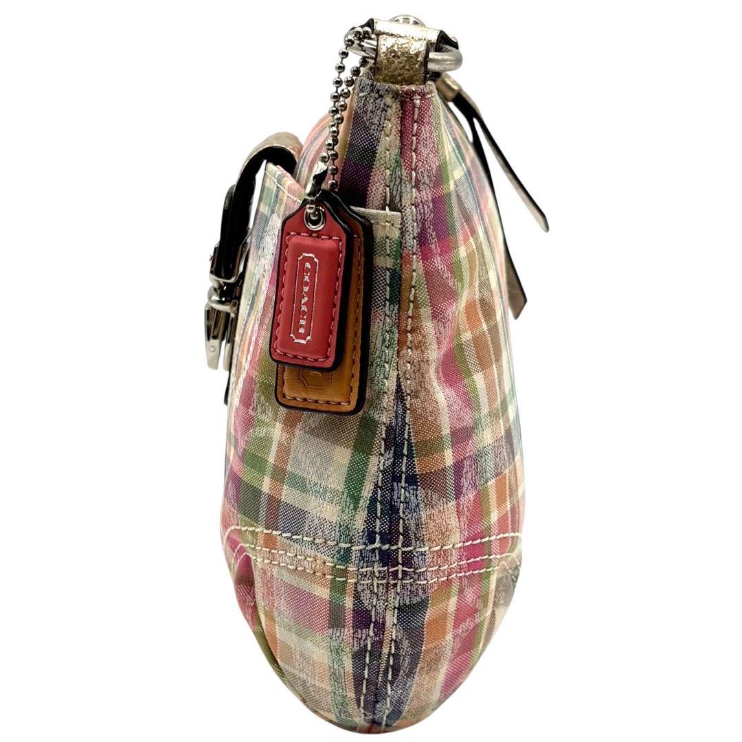 COACH Shoulder Bag Purse Signature Nylon Multicolor Authentic