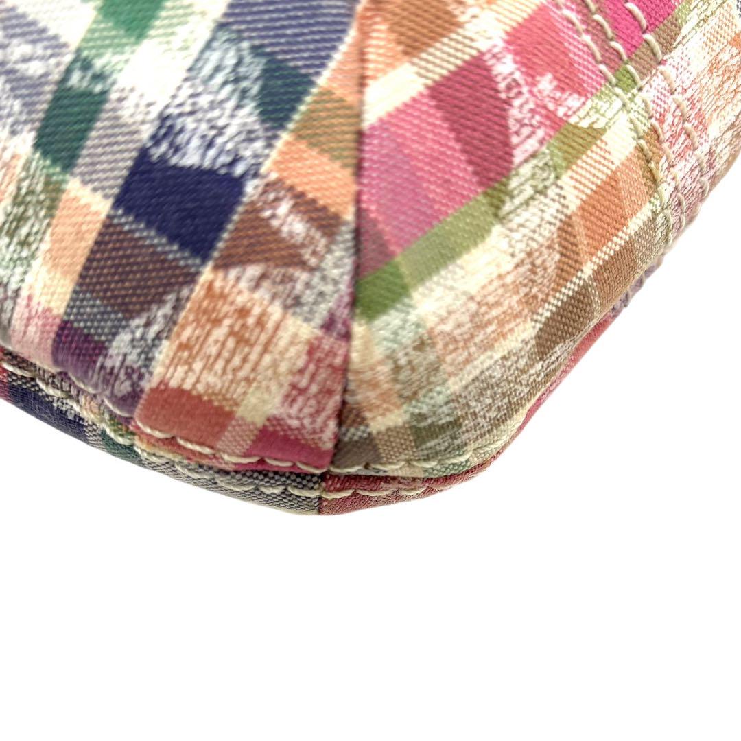 COACH Shoulder Bag Purse Signature Nylon Multicolor Authentic