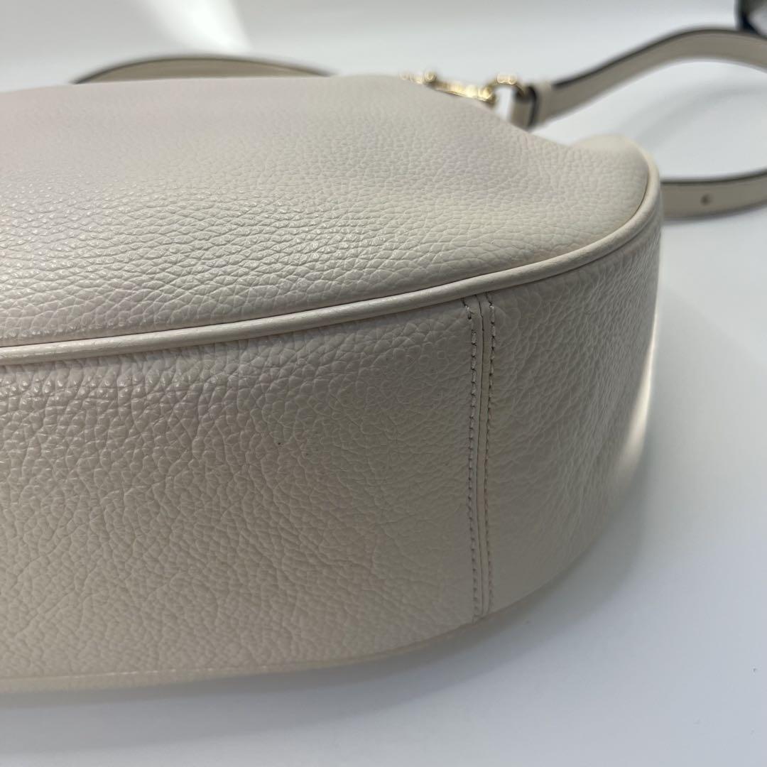 COACH Hand Shoulder Bag Tote Purse Leather White Authentic