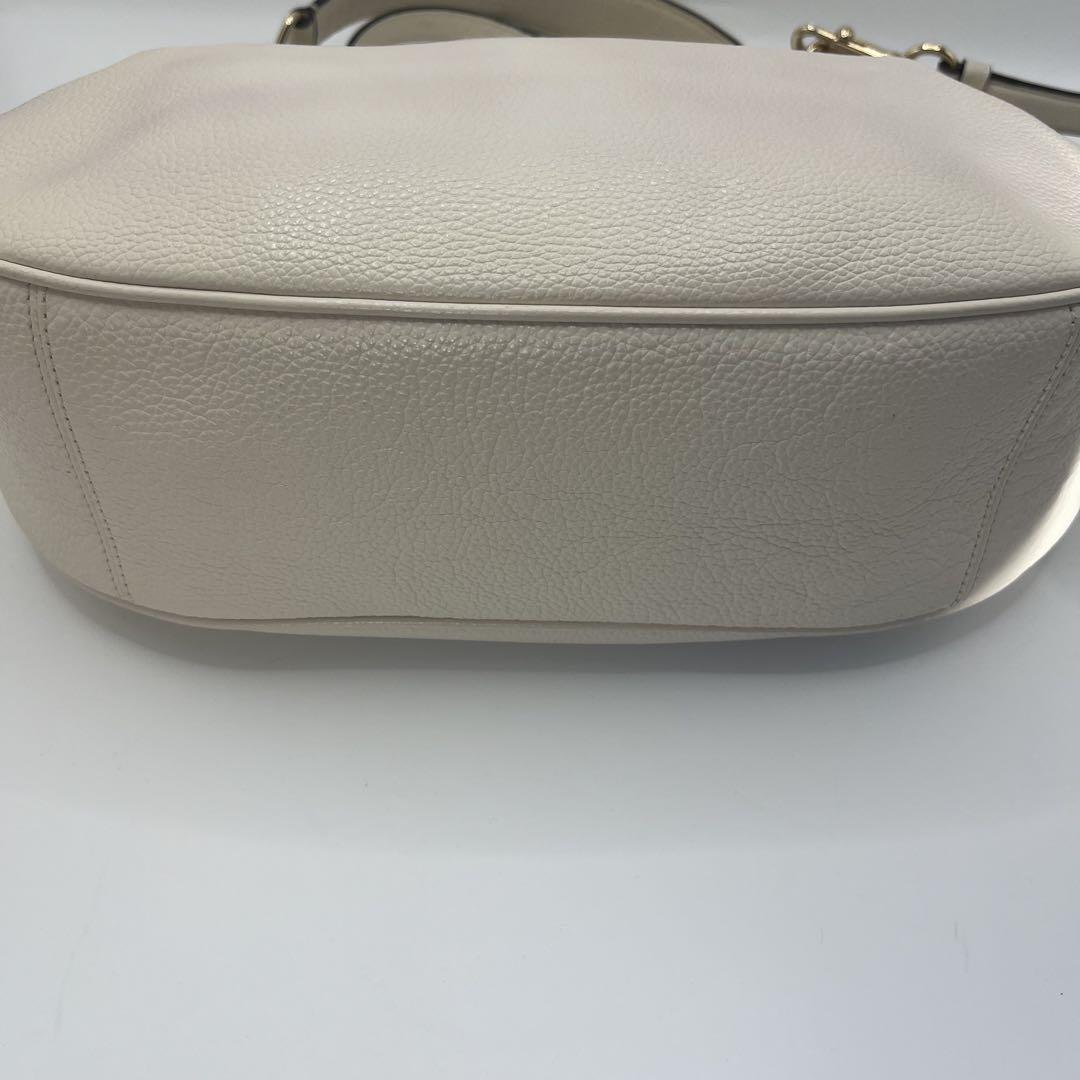 COACH Hand Shoulder Bag Tote Purse Leather White Authentic