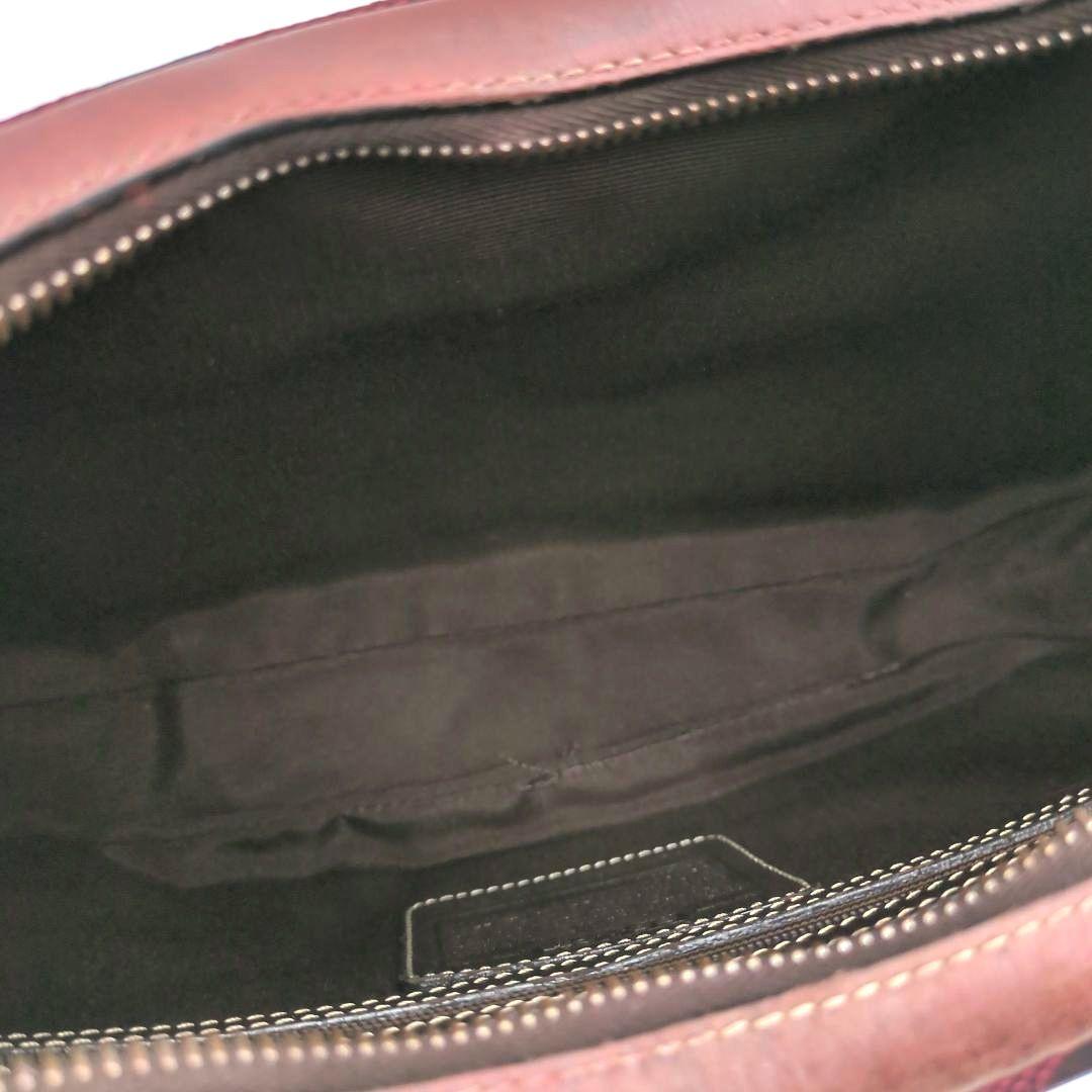 COACH Shoulder Bag Purse Signature Hobo Red Authentic