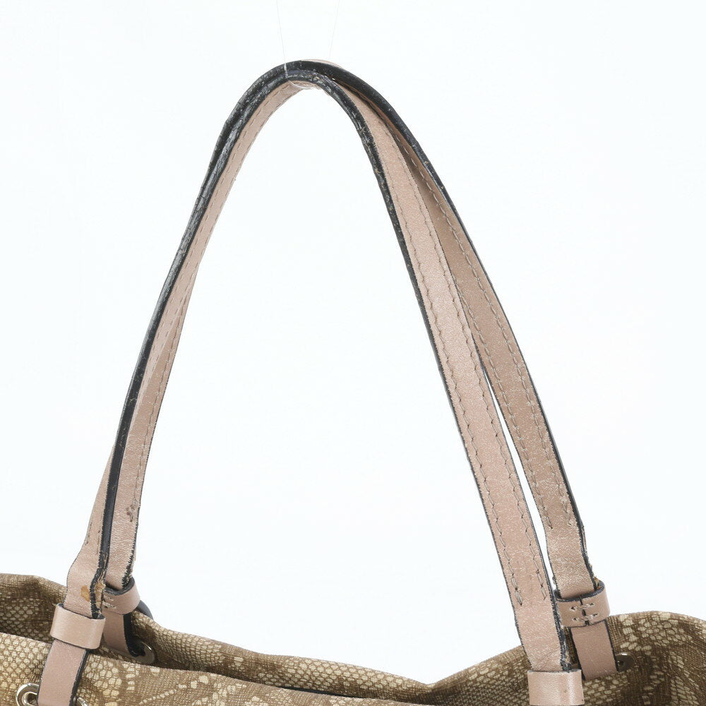 Valentino Garavani Shoulder Bag Purse 2way Leather Coated Canvas Beige Authentic