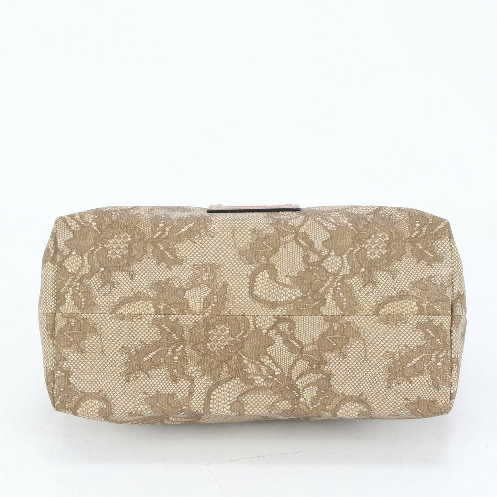 Valentino Garavani Shoulder Bag Purse 2way Leather Coated Canvas Beige Authentic