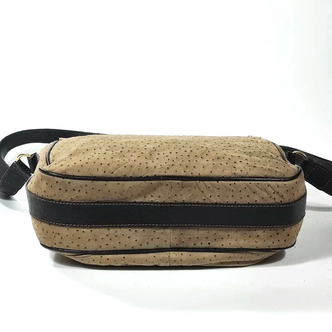 Valentino Garavani Shoulder Bag Purse Logo Leather Beige Gold Authentic