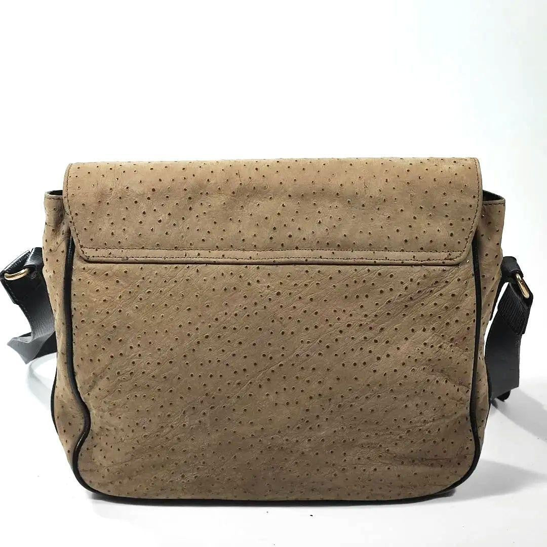 Valentino Garavani Shoulder Bag Purse Logo Leather Beige Gold Authentic