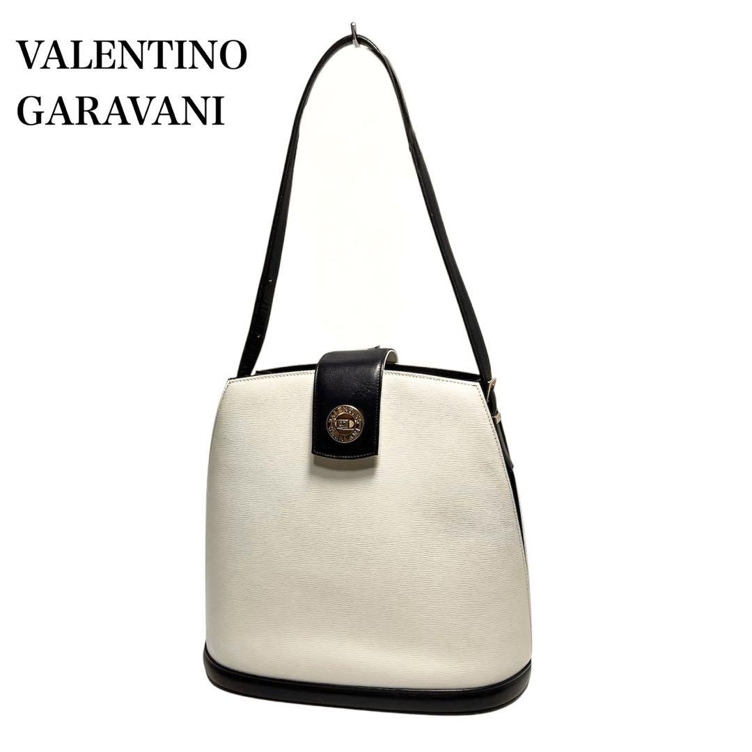 Valentino Garavani Hand Bag Tote Purse Navy White Authentic