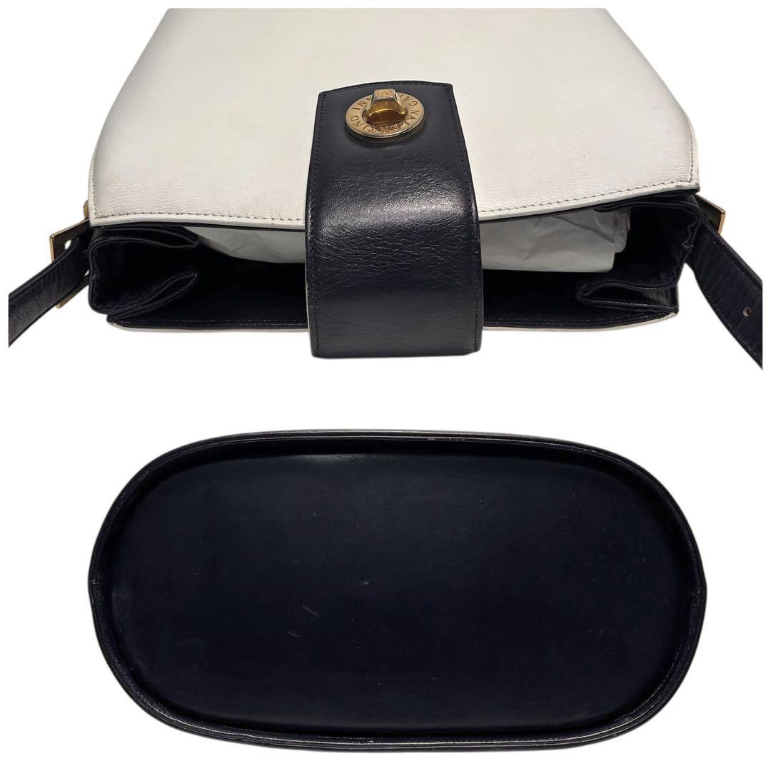Valentino Garavani Hand Bag Tote Purse Navy White Authentic