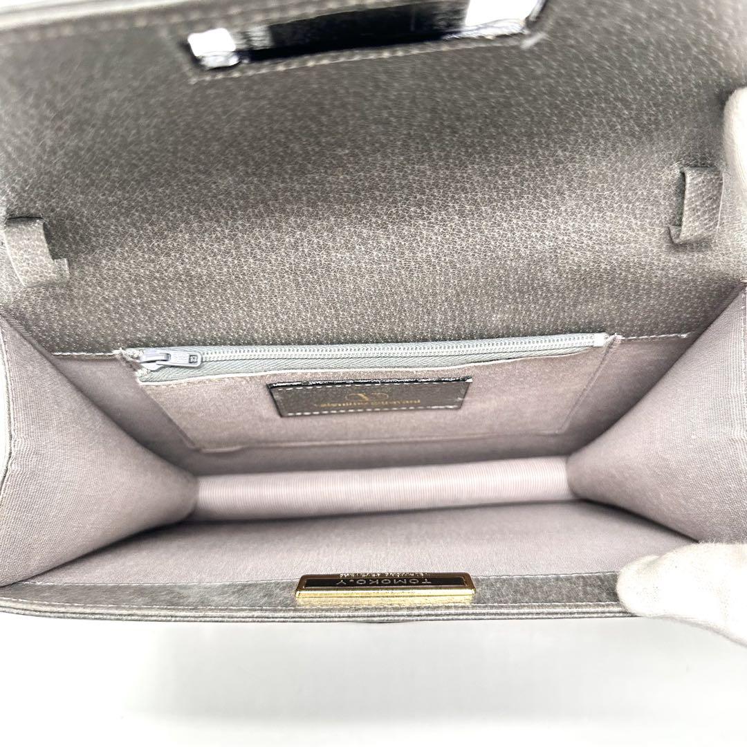 Valentino Garavani Shoulder Bag Purse 2way Leather Gray Brown Authentic