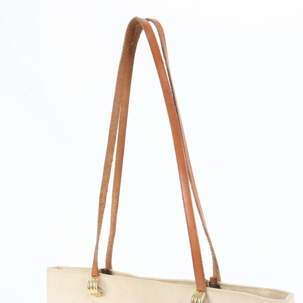 GIVENCHY Hand Shoulder Bag Tote Purse 4G Leather Canvas Beige Brown Authentic