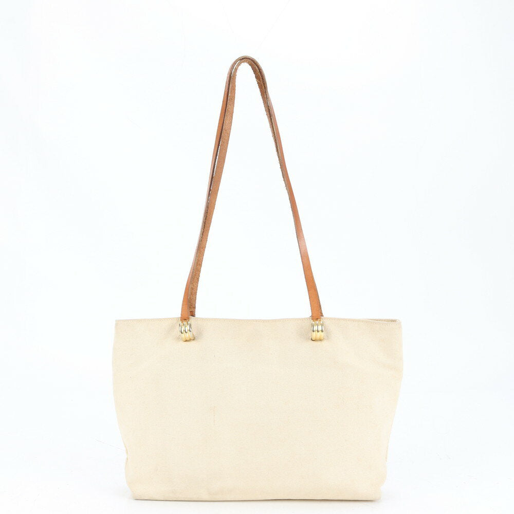 GIVENCHY Hand Shoulder Bag Tote Purse 4G Leather Canvas Beige Brown Authentic