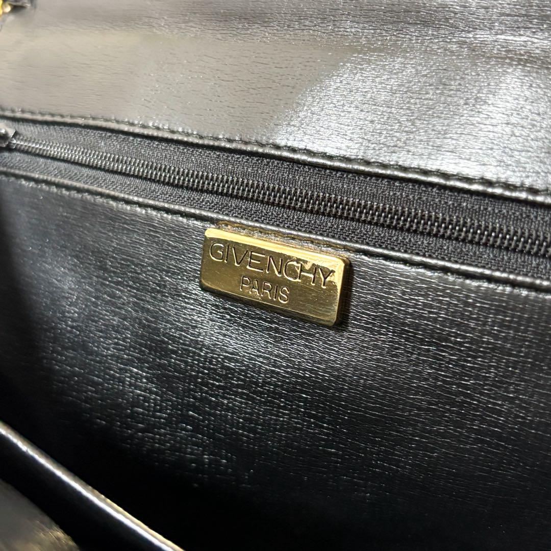 GIVENCHY Shoulder Bag Purse Chain 4G Leather Black Authentic