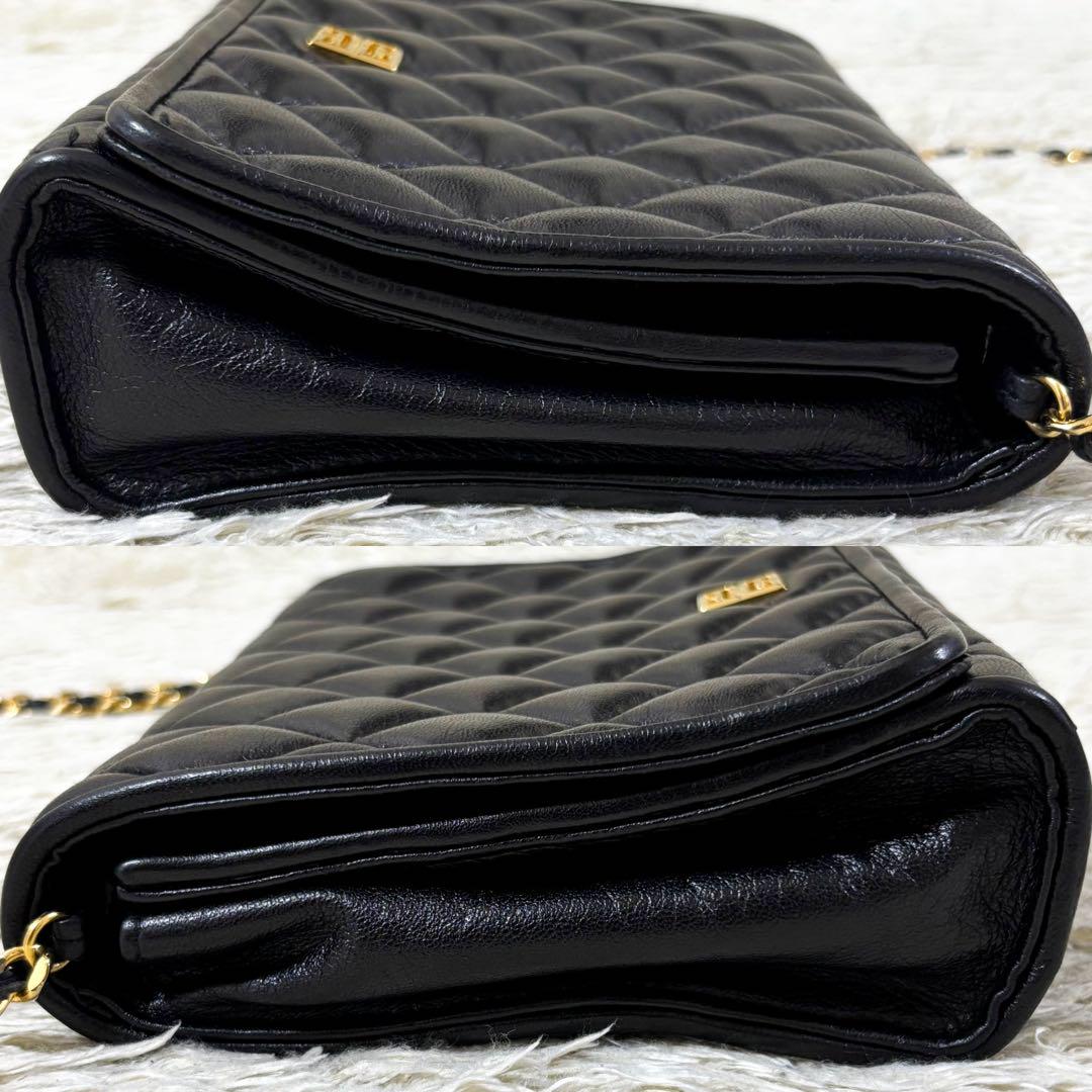 GIVENCHY Shoulder Bag Purse Chain 4G Leather Black Authentic