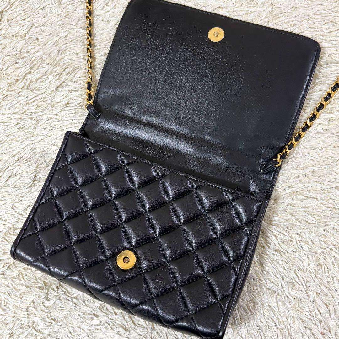 GIVENCHY Shoulder Bag Purse Chain 4G Leather Black Authentic