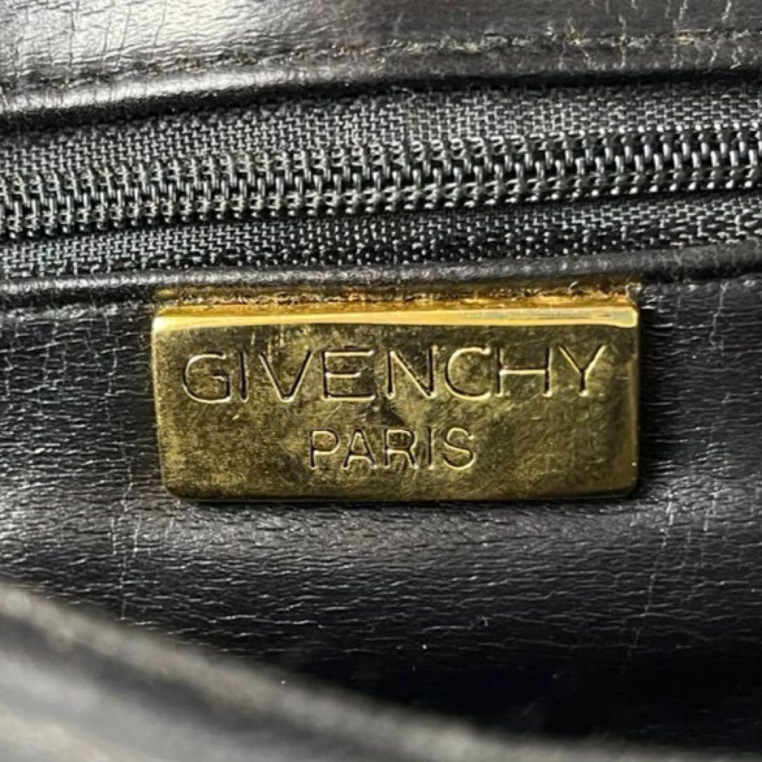 GIVENCHY Shoulder Bag Purse 4G Chain Leather Black Authentic