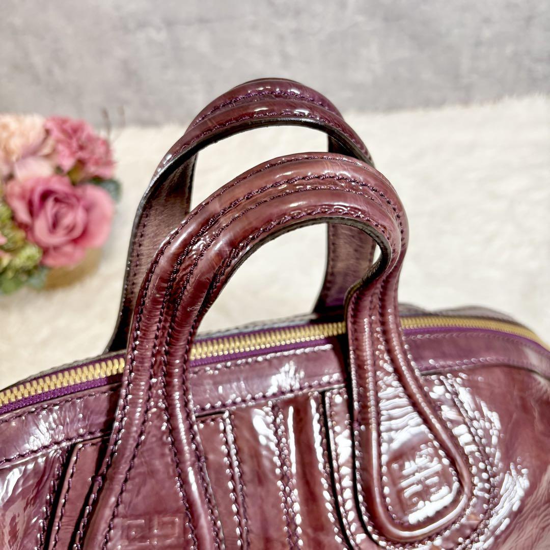 GIVENCHY Shoulder Bag Purse 2way Nightingale 4G Leather Purple Authentic