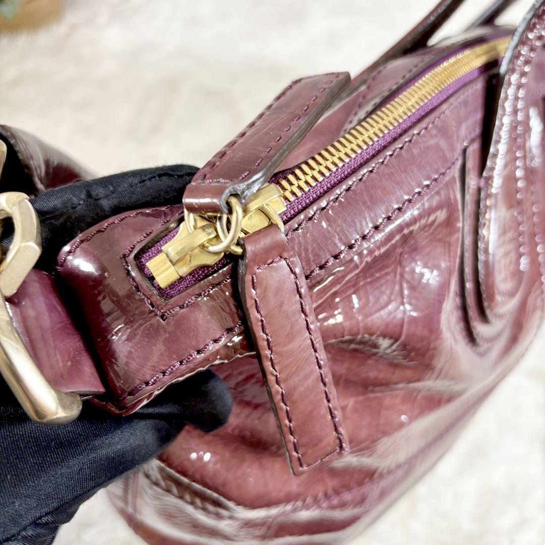 GIVENCHY Shoulder Bag Purse 2way Nightingale 4G Leather Purple Authentic