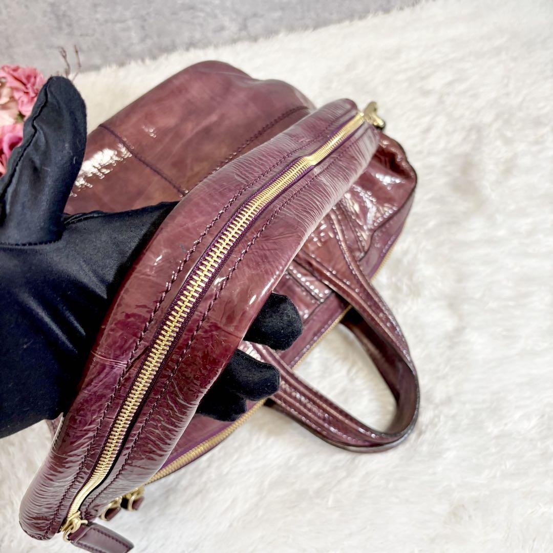 GIVENCHY Shoulder Bag Purse 2way Nightingale 4G Leather Purple Authentic