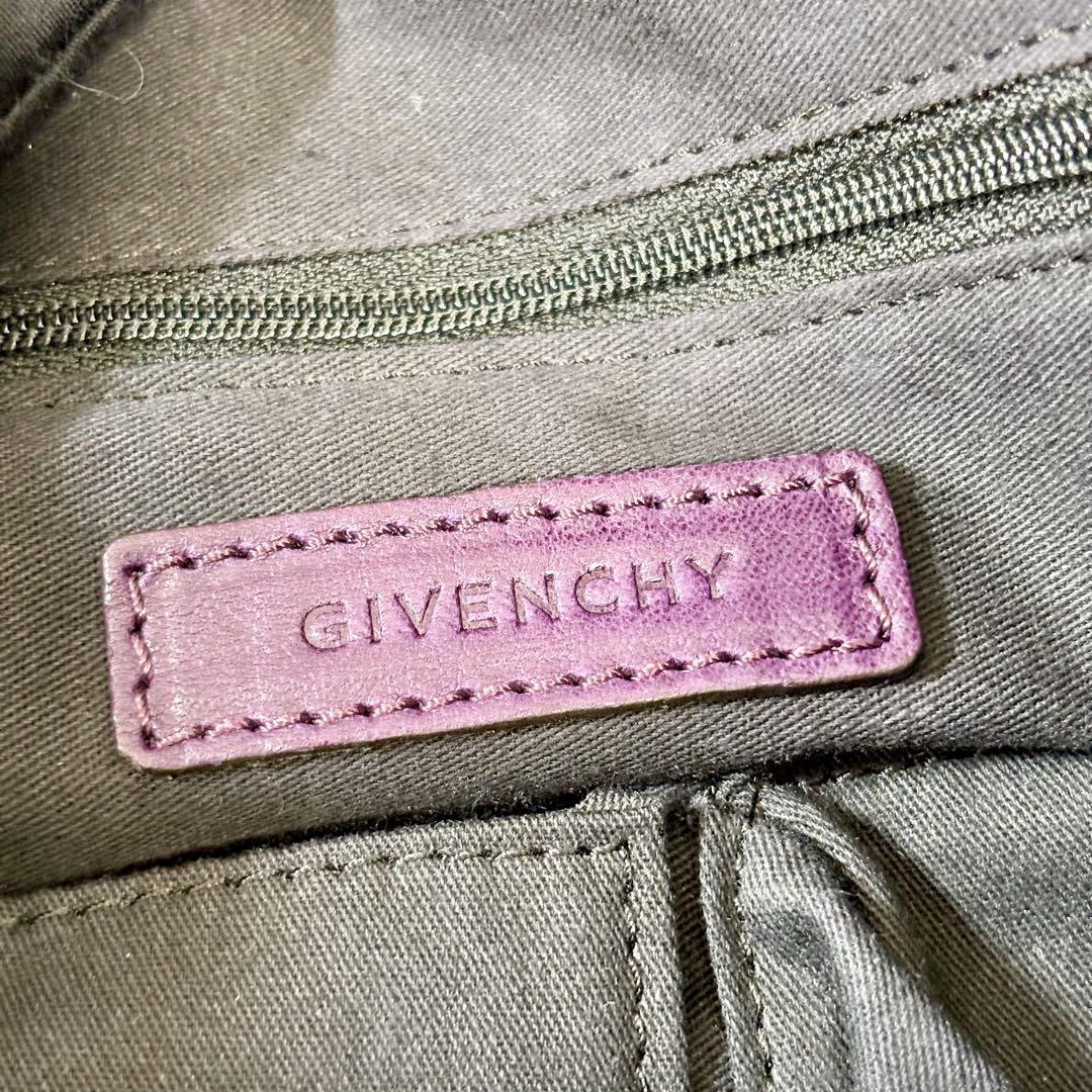 GIVENCHY Shoulder Bag Purse 2way Nightingale 4G Leather Purple Authentic