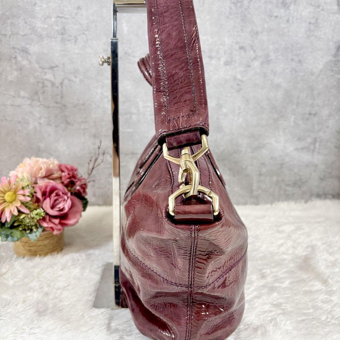 GIVENCHY Shoulder Bag Purse 2way Nightingale 4G Leather Purple Authentic
