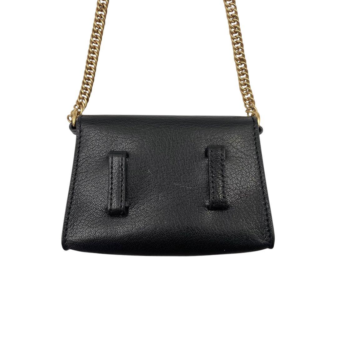 GIVENCHY Shoulder Bag Purse Chain Leather Suede Black Authentic