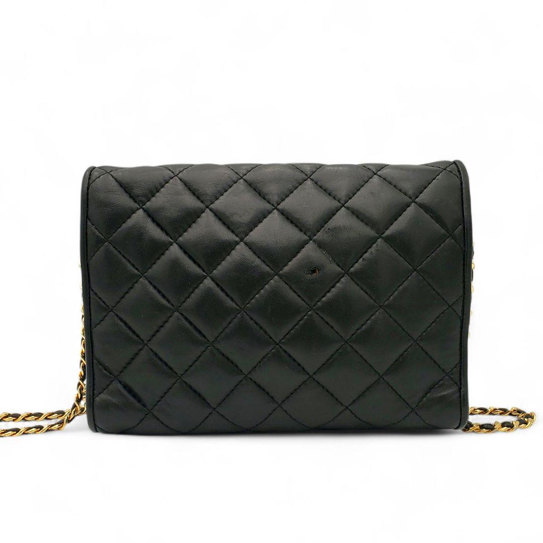 GIVENCHY Shoulder Bag Purse Chain 4G Quilted Leather Black Authentic