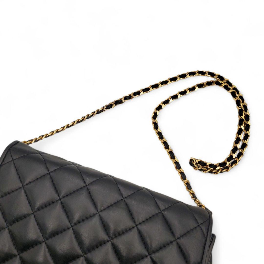 GIVENCHY Shoulder Bag Purse Chain 4G Quilted Leather Black Authentic