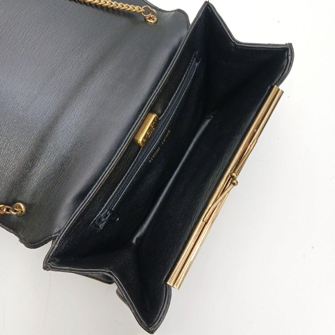 GIVENCHY Shoulder Bag Purse 4G Chain Leather Black Authentic