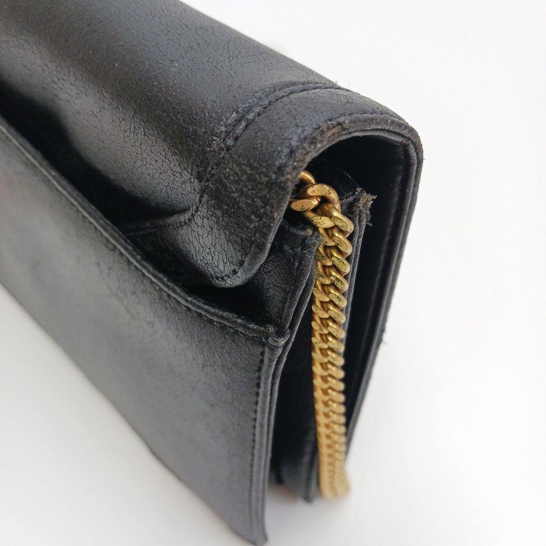 GIVENCHY Shoulder Bag Purse 4G Chain Leather Black Authentic