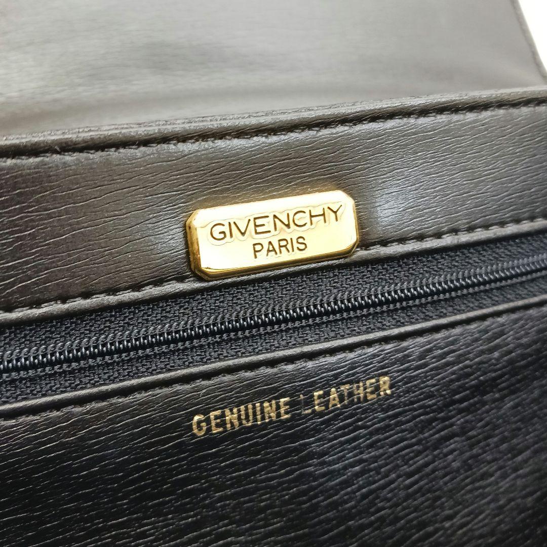GIVENCHY Shoulder Bag Purse 4G Chain Leather Black Authentic