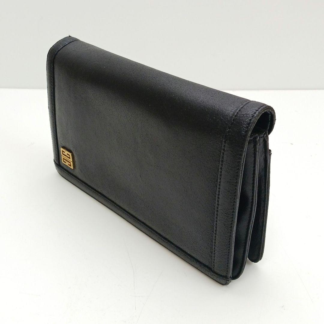 GIVENCHY Shoulder Bag Purse 4G Chain Leather Black Authentic