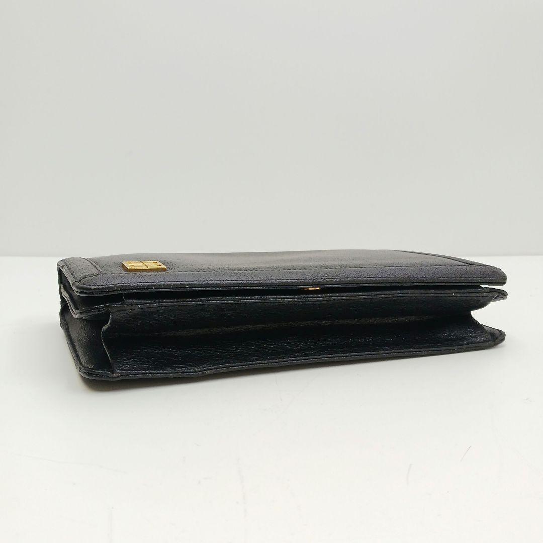 GIVENCHY Shoulder Bag Purse 4G Chain Leather Black Authentic