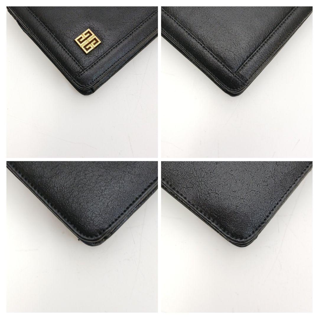 GIVENCHY Shoulder Bag Purse 4G Chain Leather Black Authentic