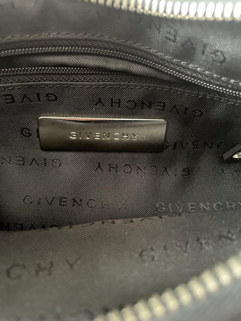 GIVENCHY Accessory Pouch Shoulder Bag Purse Nylon Leather Black Authentic